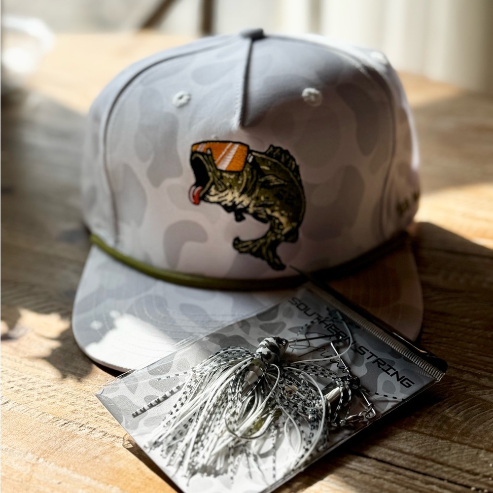 Stylish White and Gray Fish Embroidered Hat